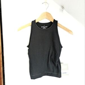 EVERLANE The Perform Workout Yoga Stretch Crop Tank Black NEW Size XS